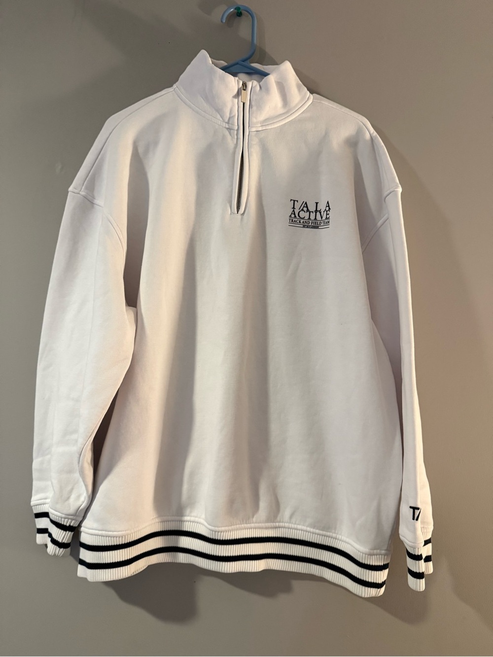 TALA Active White Half-Zip Pullover Sweater